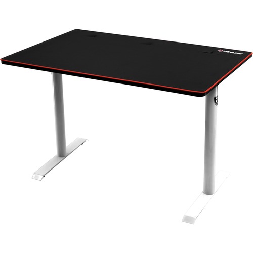 Arozzi Arena Leggero Gaming Desk - Black Rectangle Top - White Base - 143.30 lb Capacity - 44.88" Table Top Width x 28.35" Table Top Depth x 0.12" Table Top Thickness - 28.54" Height - Black, White - MicroFiber - Medium Density Fiberboard (MDF) Top Materi