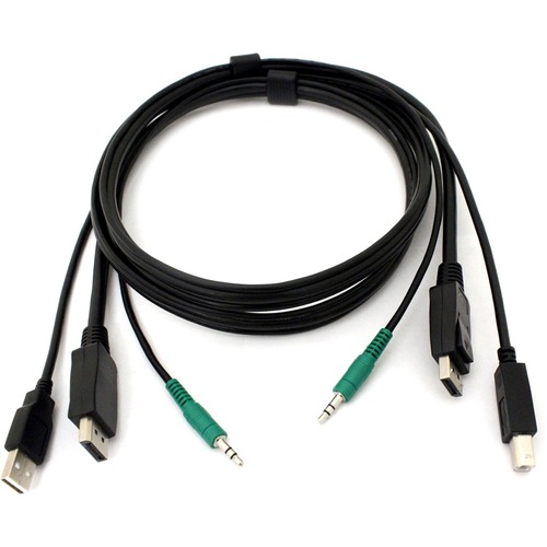 Black Box HDMI KVM Cable - USB A-B, 3.5mm Audio, 6-ft. (1.8-m) - 6 ft KVM Cable for Audio/Video Device - First End: 1 x 19-pin HDMI Digital Audio/Video - Male, 1 x 4-pin USB 2.0 Type A - Male, 1 x Mini-phone Stereo Audio - Male - Second End: 1 x 19-pin HD