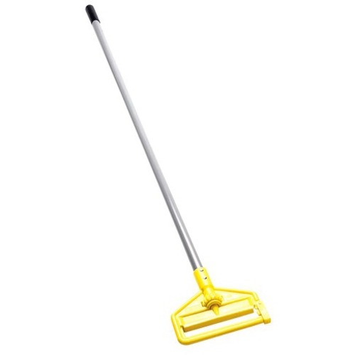 Rubbermaid Invader Fiberglass Side-Gate Mop Handle, 60" , Gray/Yellow - 60" Length - Gray, Yellow - Fiberglass - 1 Each