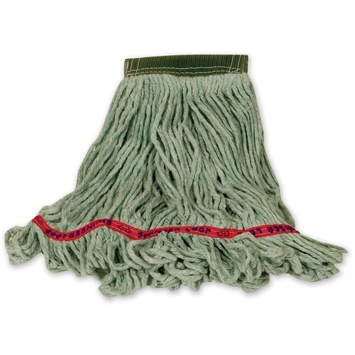 Rubbermaid Swinger Loop Wet Mop, Large 5" Headband, Green - Large - Cotton, Synthetic Yarn - 1Each