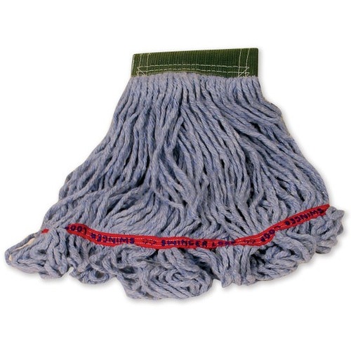 Rubbermaid Swinger Loop Wet Mop, Large 5" Headband, Blue - Cotton, Synthetic Yarn - 1Each