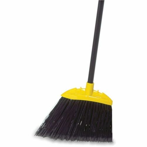 Rubbermaid Commercial Jumbo Smooth Sweep Angle Broom, Metal Handle, Black - 10.50" (266.70 mm) Overall Length - Metal Handle - Black - 1 Each