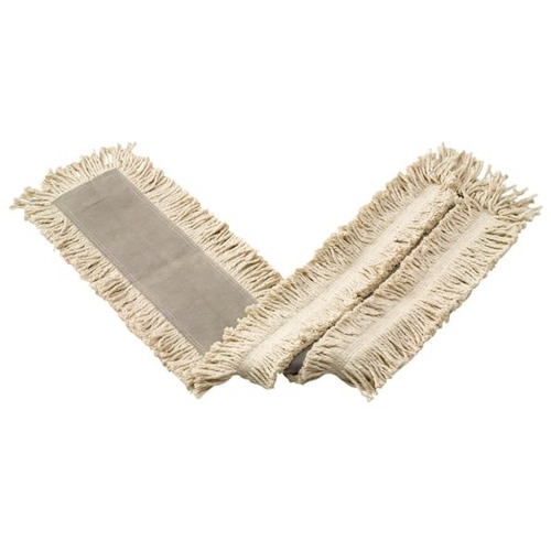 Rubbermaid Commercial Disposable Cut-End Blended Dust Mop Head, 24" x 5" , White - 5" Width x 24" Length - Yarn, Cotton, Synthetic Fiber - 1Each