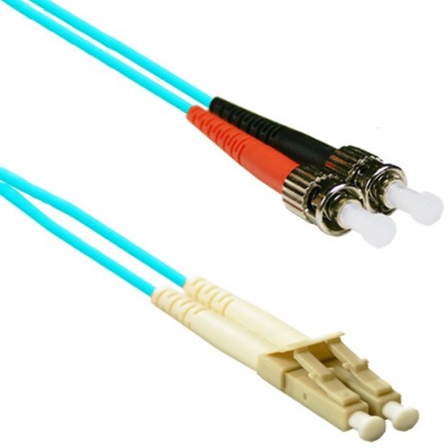 ENET 2M ST/LC OM3 50/125 10G Aqua Duplex Multimode Fiber Patch Cable 2 Meter ST-LC TAA Compliant Individually Tested