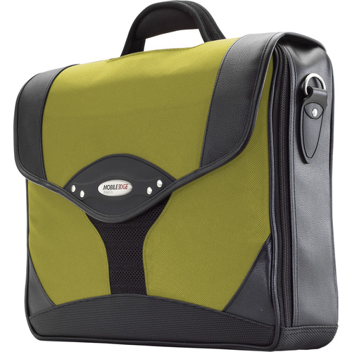 Mobile Edge Select Briefcase - Top-loading - Shoulder Strap, Handle - Leather - Yellow, Black