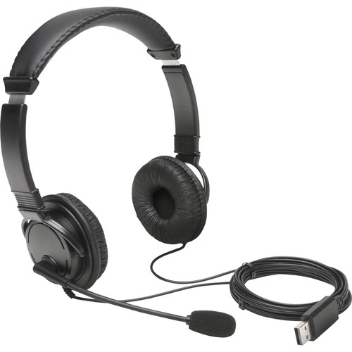 Kensington USB-A Headphones With Mic, Over-the-Head, Black - PC Headsets & Accessories - KMWK97601WW