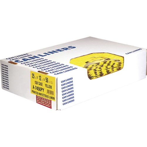 Heritage 1.3 mil Color-coded Can Liner - 30 gal Capacity - 30" Width x 43" Length - 1.30 mil (33 Micron) Thickness - Low Density - Yellow - 200/CartonCan - Commercial, Healthcare