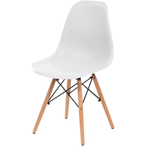 IRIS Armless Classic Shell Chair - White - Plastic - 20.5" Length x 18.5" Width - 32.3" Height - 2 / Carton