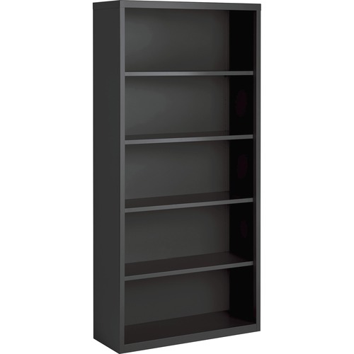 Lorell Fortress Series Bookcase - 34.5" x 13"72" - 5 Shelve(s) - Material: Steel - Finish: Charcoal, Powder Coated - Adjustable Shelf, Welded, Durable