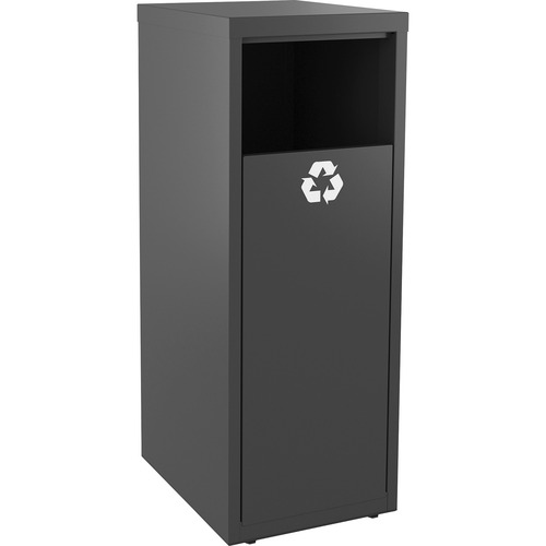 Lorell Recycling Tower - 37.85 L Capacity - 40.2" Height x 18.6" Width - Charcoal Gray - 1 Each - Recycling Bins - LLR66953