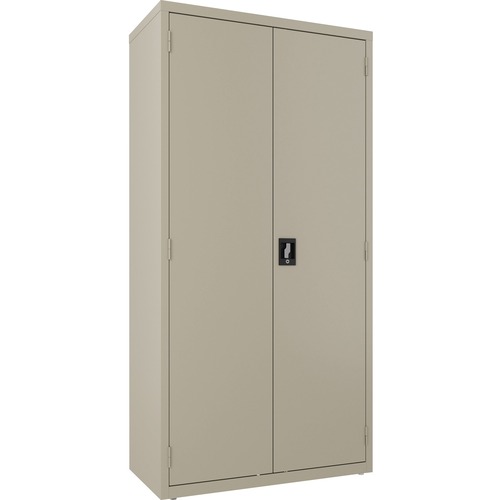 Lorell Fortress Series Wardrobe Cabinet - 18" x 36" x 72" - 2 x Door(s) - Locking Door - Putty - Steel - Recycled