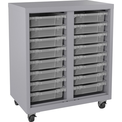 Lorell Pull-out Bins Mobile Storage Unit - 36" Height x 30" Width18" Length - Floor - 28% Recycled - Platinum - Steel - 1 Each = LLR71102