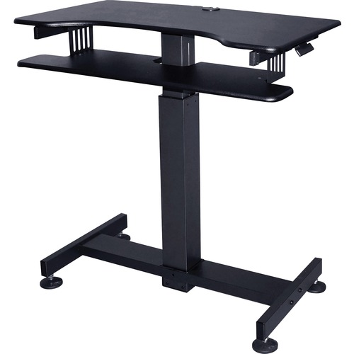 Lorell Mobile Standing Work and School Desk - Rectangle Top - 40" Table Top Width x 21" Table Top Depth - 49" Height - Black