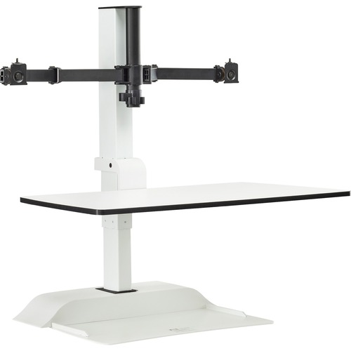 Safco Desktop Sit-Stand Desk Riser - Up to 27" Screen Support - 28 lb Load Capacity - 37.2" Height x 27.3" Width x 21.8" Depth - Desktop - Steel - White