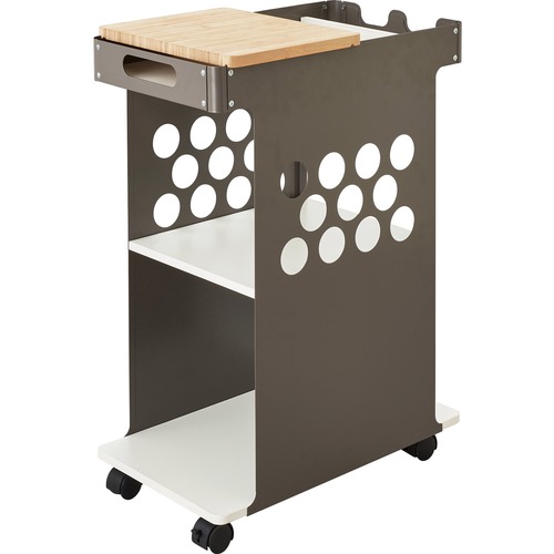 Safco Mini Rolling Storage Cart - 2 Shelf - 4 Casters - Bamboo - x 14" Width x 24" Depth x 34" Height - White - 1 Each - Utility/Service Carts - SAF5209WH