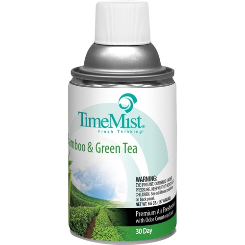 TimeMist Metered 30-Day Bamboo/Green Tea Scent Refill - Aerosol - 6.6 fl oz (0.2 quart) - Green Tea, Bamboo - 30 Day - 1 Each - Odor Neutralizer