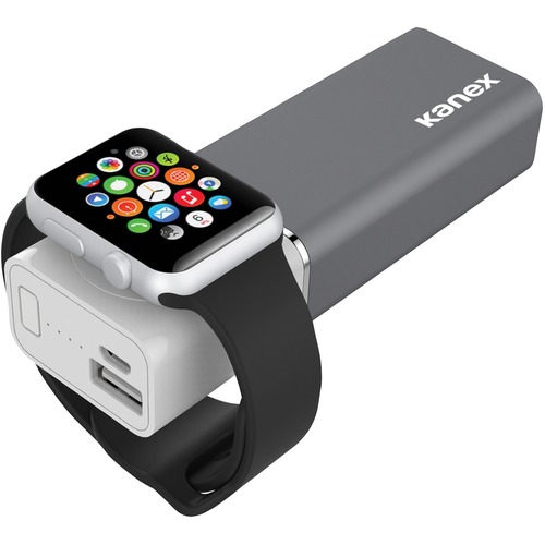 Kanex GoPower Watch Plus Portable Power for Apple Watch and iPhone - For iPhone, Smartwatch - 5200 mAh - 2.10 A - 5 V DC Output - 5 V DC Input - 1 x - Silver, White