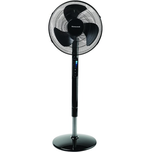 Honeywell Advanced QuietSet 16" Stand Fan With Noise Reduction Technology - 16" Diameter - 5 Speed - Quiet, Diffuser, Adjustable Height, Variable Speed Control, Oscillating, Timer-off Function, Adjustable Tilt Head, Removable Grill, Air Circulation, Energ