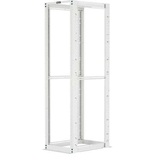 Panduit R4PWH Four Post Rack - 45U Rack Height - White - Steel - 2500 lb Static/Stationary Weight Capacity