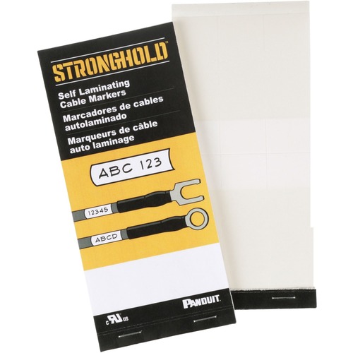 Panduit Blank Self-Laminating Write-On Cable - Rectangle - White, Black - Vinyl