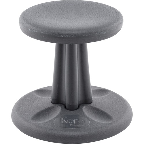 Kore Pre-School Wobble Chair, Dark Grey (12") - Dark Gray High-density Polyethylene (HDPE) Plastic Seat - Circle Base - 1 Each
