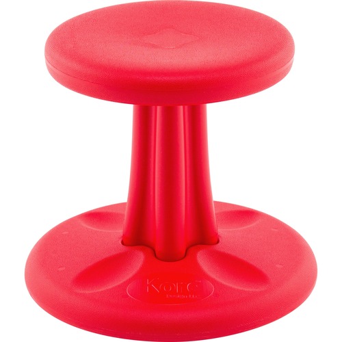 Kore Pre-School Wobble Chair, Red (12") - Red High-density Polyethylene (HDPE) Plastic Seat - Circle Base - 1 Each