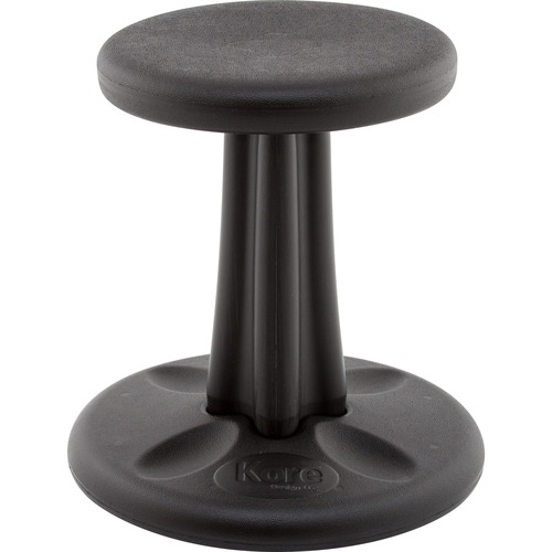 Kore Kids Wobble Chair, Black (14") - Black High-density Polyethylene (HDPE) Plastic Seat - Circle Base - 1 Each