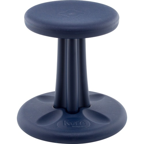 Kore Kids Wobble Chair, Dark Blue (14") - Dark Blue High-density Polyethylene (HDPE) Plastic Seat - Circle Base - 1 Each - Active Seating - KRD09117