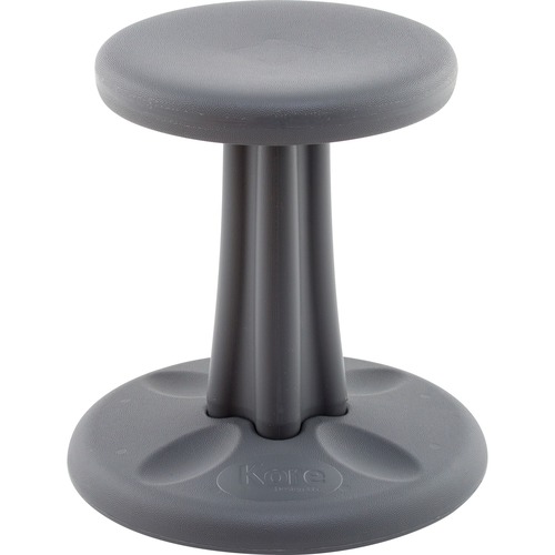 Kore Kids Wobble Chair, Dark Grey (14") - Dark Gray High-density Polyethylene (HDPE) Plastic Seat - Circle Base - 1 Each