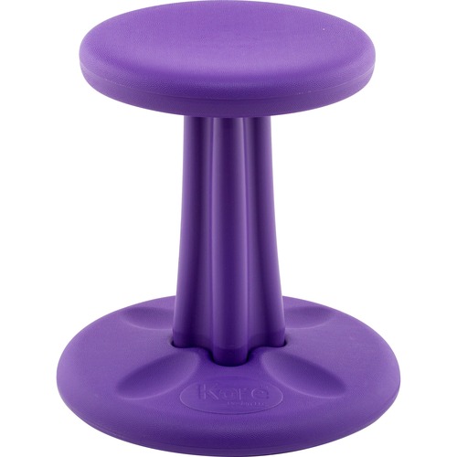 Kore Kids Wobble Chair, Purple (14") - Purple High-density Polyethylene (HDPE) Plastic Seat - Circle Base - 1 Each
