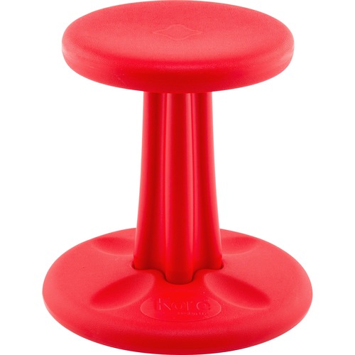 Kore Kids Wobble Chair, Red (14") - Red High-density Polyethylene (HDPE) Plastic Seat - Circle Base - 1 Each - Active Seating - KRD09112