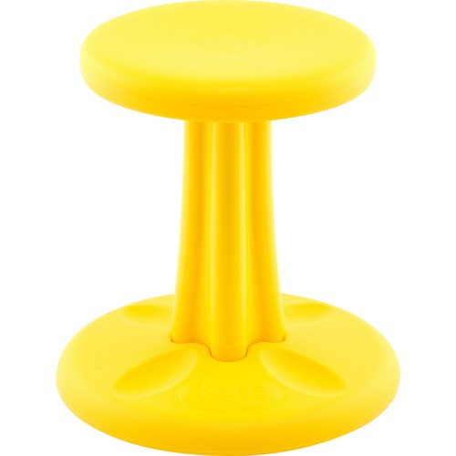 Kore Kids Wobble Chair, Yellow (14") - Yellow High-density Polyethylene (HDPE) Plastic Seat - Circle Base - 1 Each - Active Seating - KRD09116