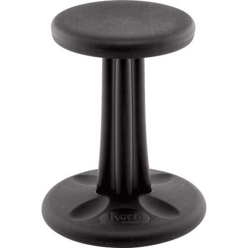 Kore Junior Wobble Chair, Black (16") - Black High-density Polyethylene (HDPE) Plastic Seat - Circle Base - 1 Each