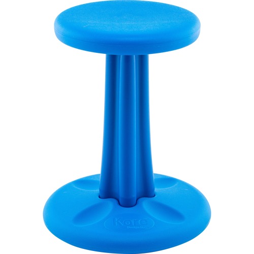 Kore Junior Wobble Chair, Blue (16") - Blue High-density Polyethylene (HDPE) Plastic Seat - Circle Base - 1 Each