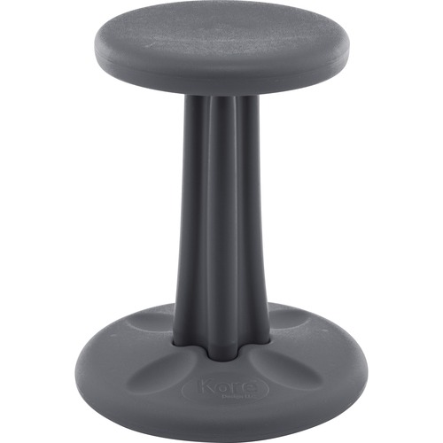 Kore Junior Wobble Chair, Dark Grey (16") - Dark Gray High-density Polyethylene (HDPE) Plastic Seat - Circle Base - 1 Each