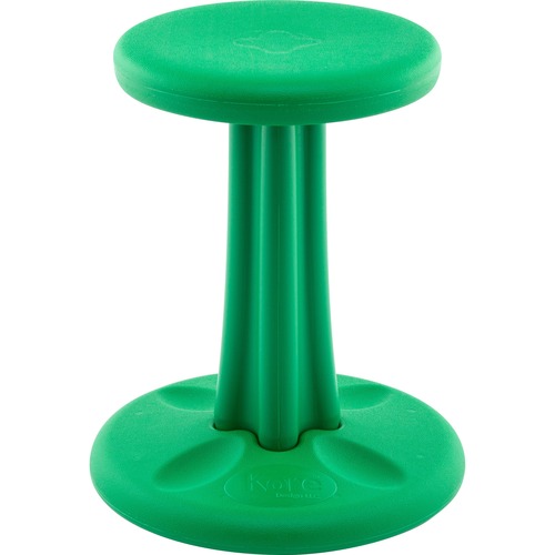 Kore Junior Wobble Chair, Green (16") - Green High-density Polyethylene (HDPE) Plastic Seat - Circle Base - 1 Each