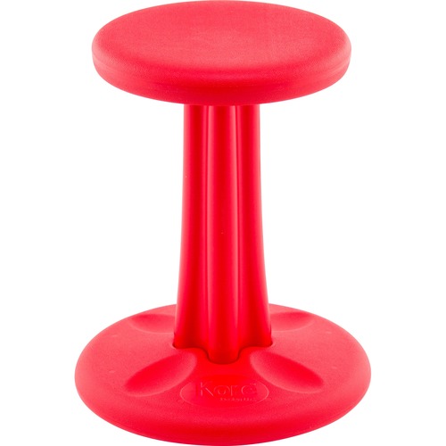 Kore Junior Wobble Chair, Red (16") - Red High-density Polyethylene (HDPE) Plastic Seat - Circle Base - 1 Each