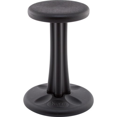 Kore Pre-Teen Wobble Chair, Black (18.7") - Black High-density Polyethylene (HDPE) Plastic Seat - Circle Base - 1 Each