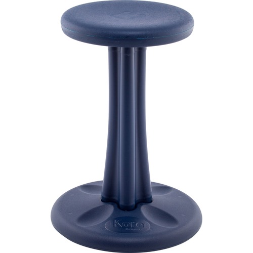 Kore Pre-Teen Wobble Chair, Dark Blue (18.7") - Dark Blue High-density Polyethylene (HDPE) Plastic Seat - Circle Base - 1 Each - Active Seating - KRD10589