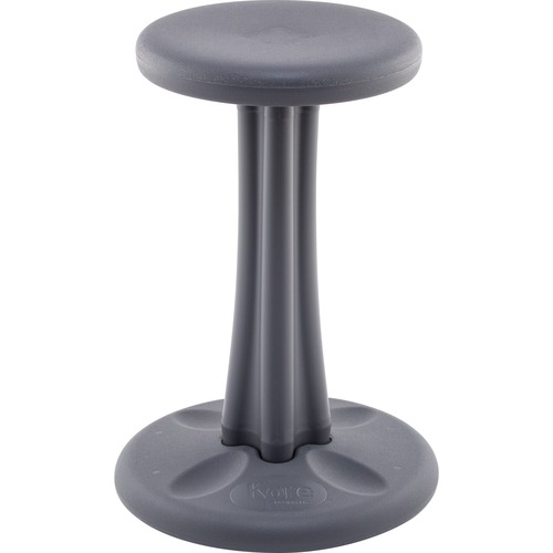 Kore Pre-Teen Wobble Chair, Dark Grey (18.7") - Dark Gray High-density Polyethylene (HDPE) Plastic Seat - Circle Base - 1 Each