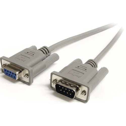 StarTech.com 10 ft Straight Through Serial Cable - M/F - DB-9 Male Serial - DB-9 Female Serial - 10ft - Gray