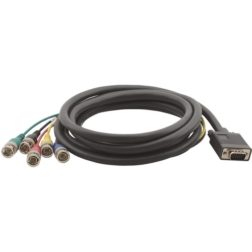 Kramer Molded 15-pin HD (M) to 5 BNC (M) Breakout Cable - 25 ft BNC/VGA Video Cable for Video Device, Router, Switch - First End: 1 x 15-pin HD-15 - Male - Second End: 5 x BNC Video - Male - Shielding - 28 AWG