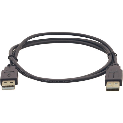 Kramer USB 2.0 A (M) to A (M) Cable - 3 ft USB Data Transfer Cable for Scanner, Printer, Camera, Keyboard/Mouse - First End: 1 x USB 2.0 Type A - Male - Second End: 1 x USB 2.0 Type A - Male - 480 Mbit/s - Shielding - Nickel Plated Connector - 28 AWG