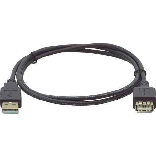 Kramer USB 2.0 A (M) to A (F) Extension Cable - 1 ft USB Data Transfer Cable for Printer, Scanner, Camera, Keyboard, Mouse - First End: 1 x USB 2.0 Type A - Male - Second End: 1 x USB 2.0 Type A - Female - 480 Mbit/s - Extension Cable - Nickel Plated Conn
