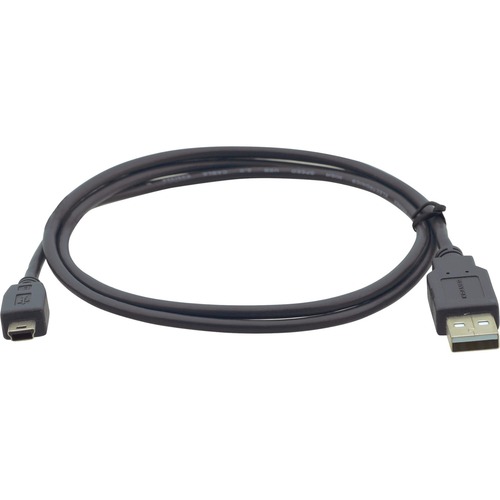 Kramer USB 2.0 A (M) to Mini-B 4-pin (M) Cable - 10 ft Mini USB/USB Data Transfer Cable for Peripheral Device, External Hard Drive, Camera, Computer - First End: 1 x USB 2.0 Type A - Male - Second End: 1 x 5-pin Mini USB Type B - Male - 480 Mbit/s - Nicke