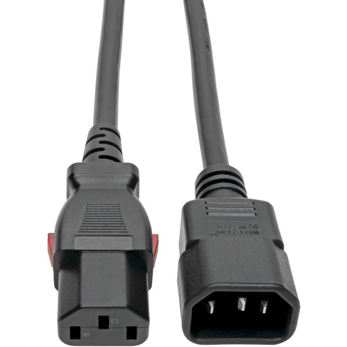 Tripp Lite Power Extension Cord Cable C14 to Locking C13 M/F 18AWG 10A 10ft - For Computer, Server, Printer, Monitor, PDU, UPS, PC - 250 V AC Voltage Rating - 10 A Current Rating - Black