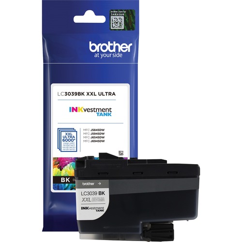 Brother INKvestment LC3039BK Original Ultra High Yield Inkjet Ink Cartridge - Single Pack - Black - 1 Each - 6000 Pages