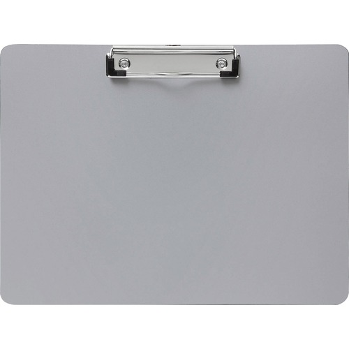 Business Source Landscape Plastic Clipboard - 8 1/2" x 11" - Plastic - Silver - 1 Each - Clipboards - BSN49266