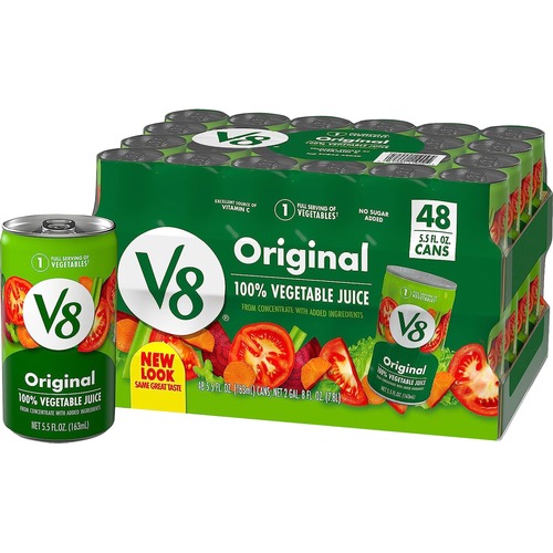 V8 Original 100% Vegetable Juice - Ready-to-Drink - 5.50 fl oz (163 mL) - 48 / Carton