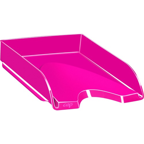 CEP Letter Tray - 450 x Sheet - 2.6" Height x 10.1" Width x 13.7" Depth - Front Cut-out, Stackable, Shock Resistant - Pretty Pink - Polystyrene - 1Eac